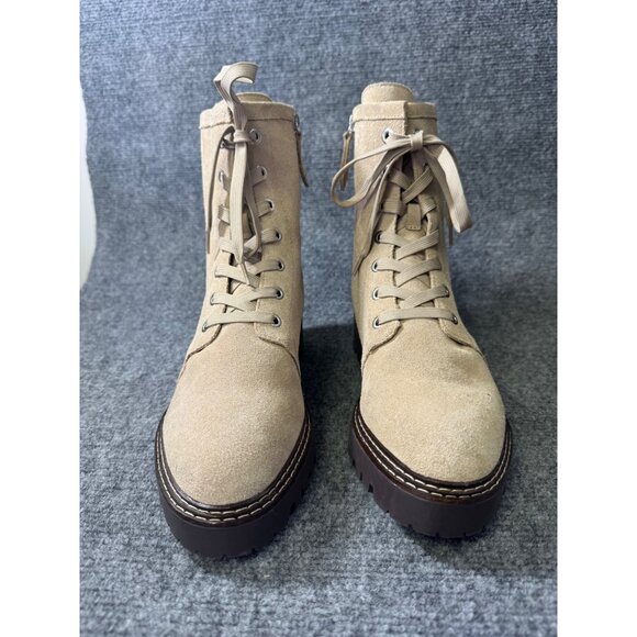 Nordstrom 9.5M Nomoonie-Lea Tan Suede Lace-Up Ankle Boots - Picture 2 of 16